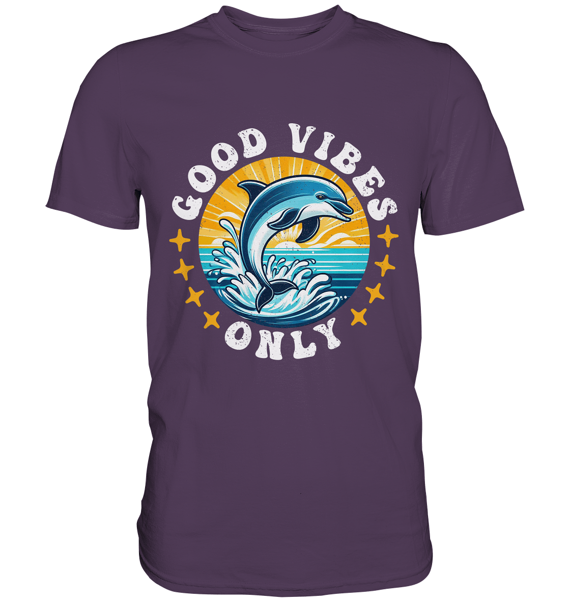 Good Vibes Only – Fröhlicher Delfin - Premium Shirt - FaunaFeels Onlineshop Unisex - Shirts