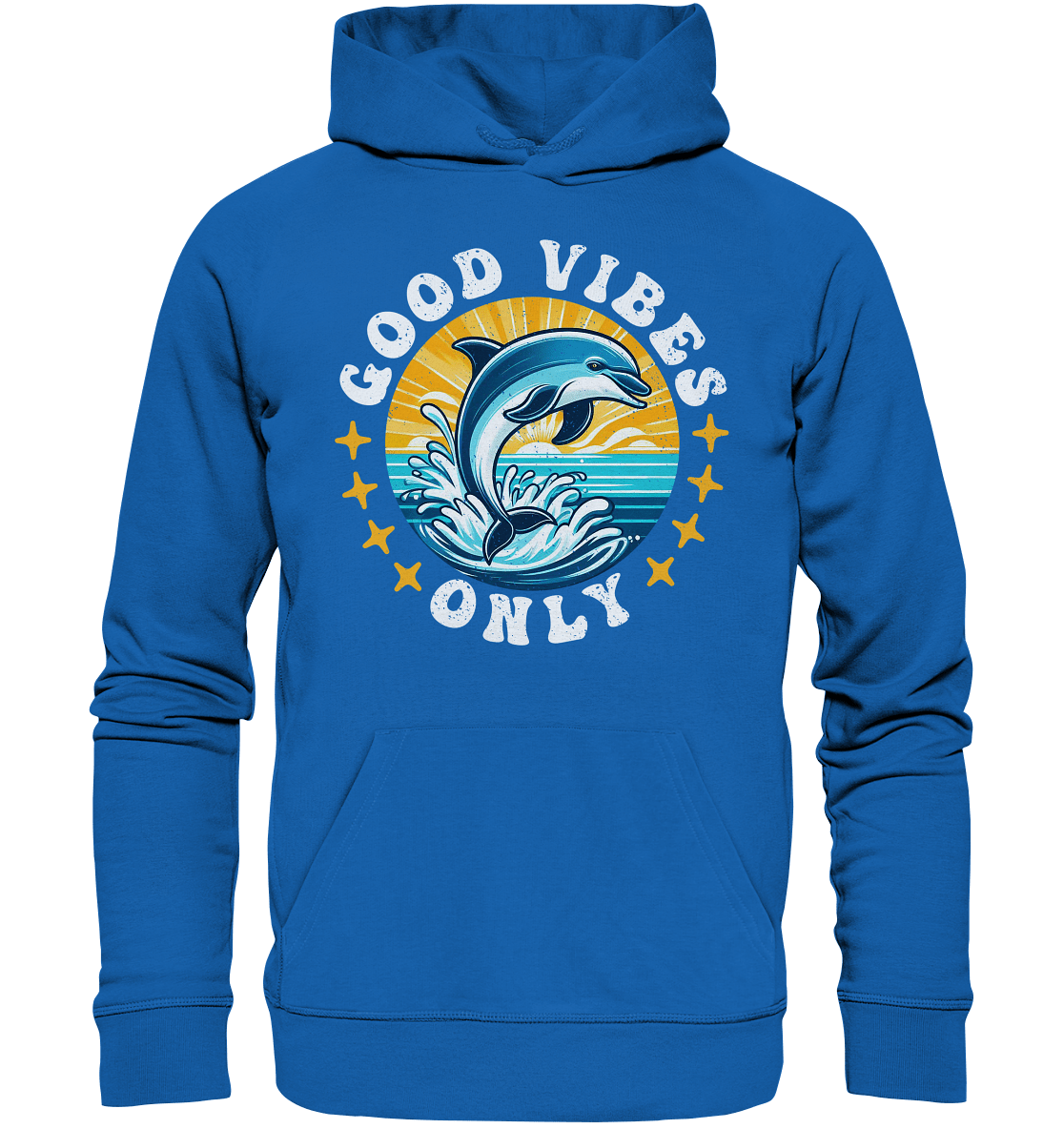 Good Vibes Only – Fröhlicher Delfin - Premium Unisex Hoodie - FaunaFeels Onlineshop Hoodies