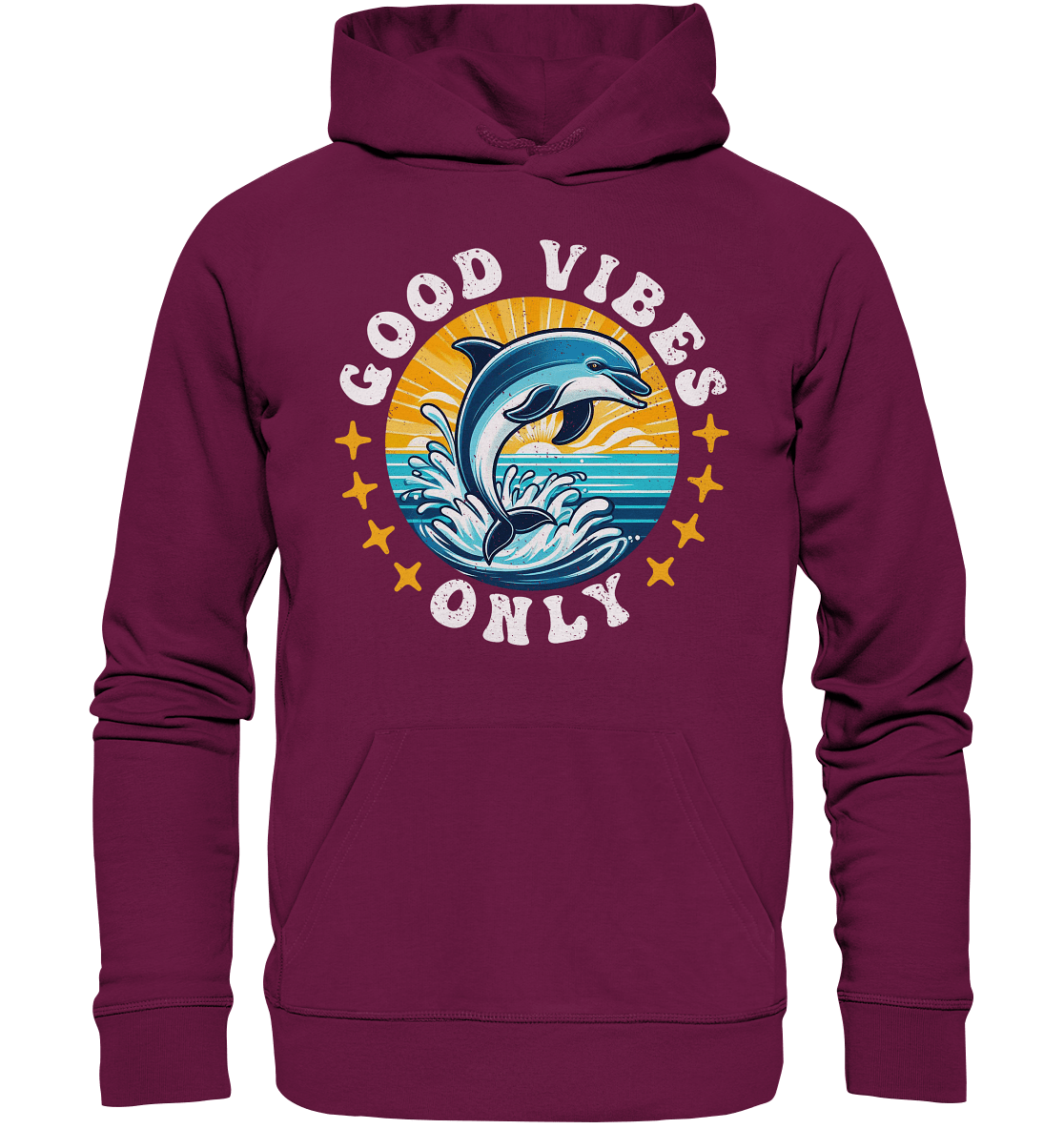 Good Vibes Only – Fröhlicher Delfin - Premium Unisex Hoodie - FaunaFeels Onlineshop Hoodies