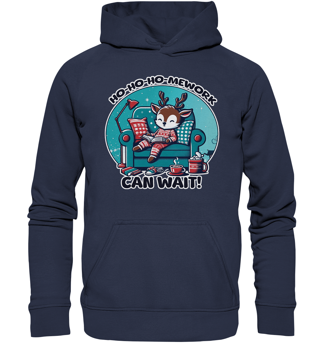 Ho - Ho - Ho - mework Can Wait – Das gemütliche Rentier im Weihnachtsschlaf! - Kids Premium Hoodie - FaunaFeels Onlineshop Kids & Babys