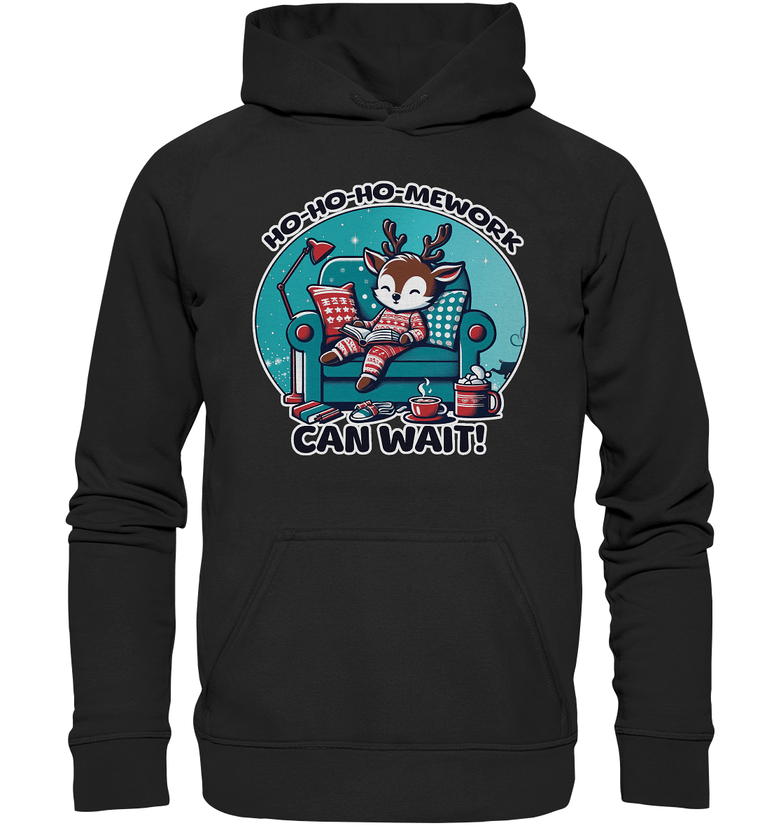 Ho - Ho - Ho - mework Can Wait – Das gemütliche Rentier im Weihnachtsschlaf! - Kids Premium Hoodie - FaunaFeels Onlineshop Kids & Babys