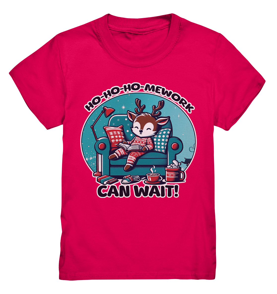Ho - Ho - Ho - mework Can Wait – Das gemütliche Rentier im Weihnachtsschlaf! - Kids Premium Shirt - FaunaFeels Onlineshop Kids & Babys