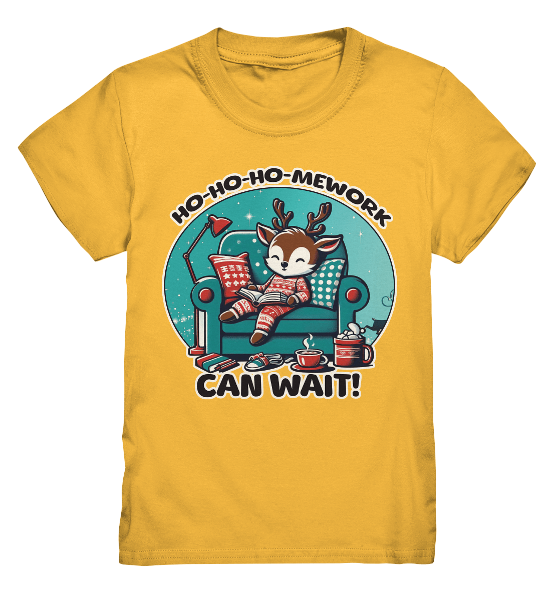 Ho - Ho - Ho - mework Can Wait – Das gemütliche Rentier im Weihnachtsschlaf! - Kids Premium Shirt - FaunaFeels Onlineshop Kids & Babys