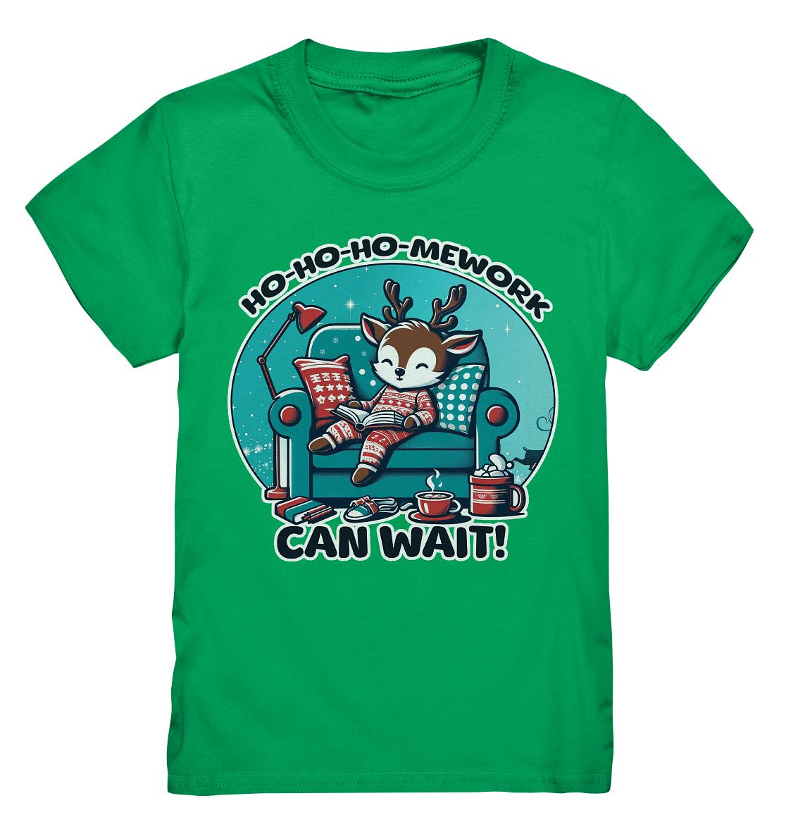 Ho - Ho - Ho - mework Can Wait – Das gemütliche Rentier im Weihnachtsschlaf! - Kids Premium Shirt - FaunaFeels Onlineshop Kids & Babys