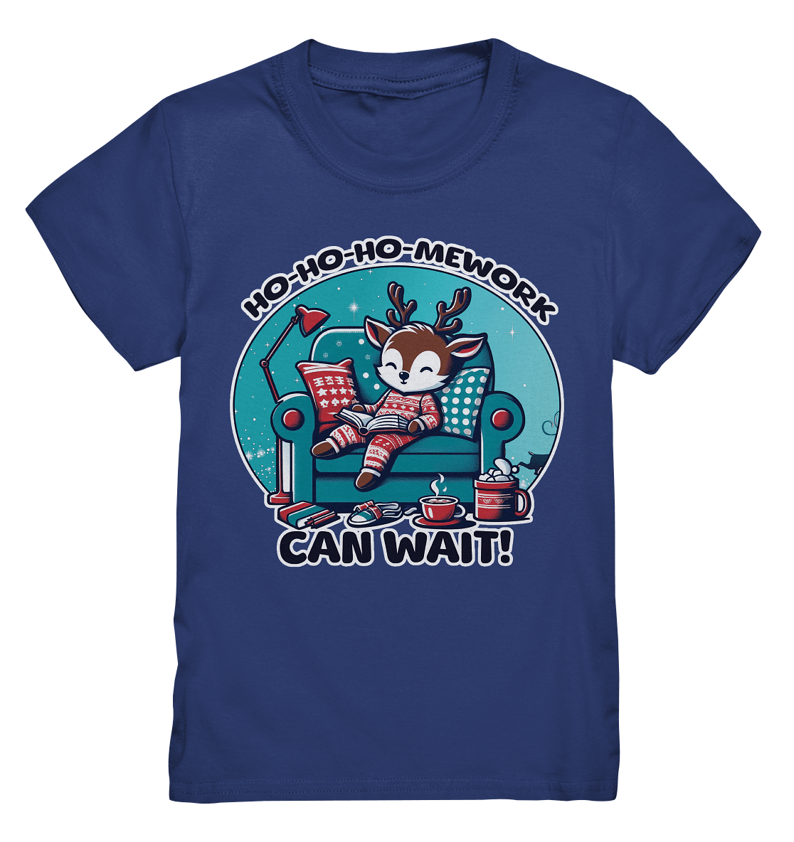 Ho - Ho - Ho - mework Can Wait – Das gemütliche Rentier im Weihnachtsschlaf! - Kids Premium Shirt - FaunaFeels Onlineshop Kids & Babys