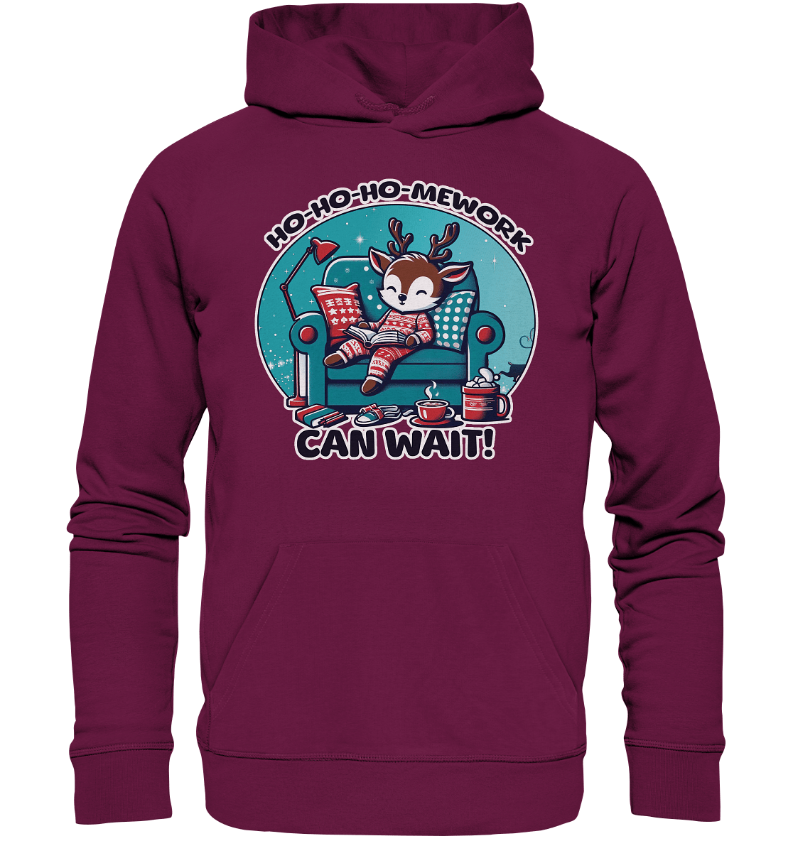 Ho - Ho - Ho - mework Can Wait – Das gemütliche Rentier im Weihnachtsschlaf! - Premium Unisex Hoodie - FaunaFeels Onlineshop Hoodies