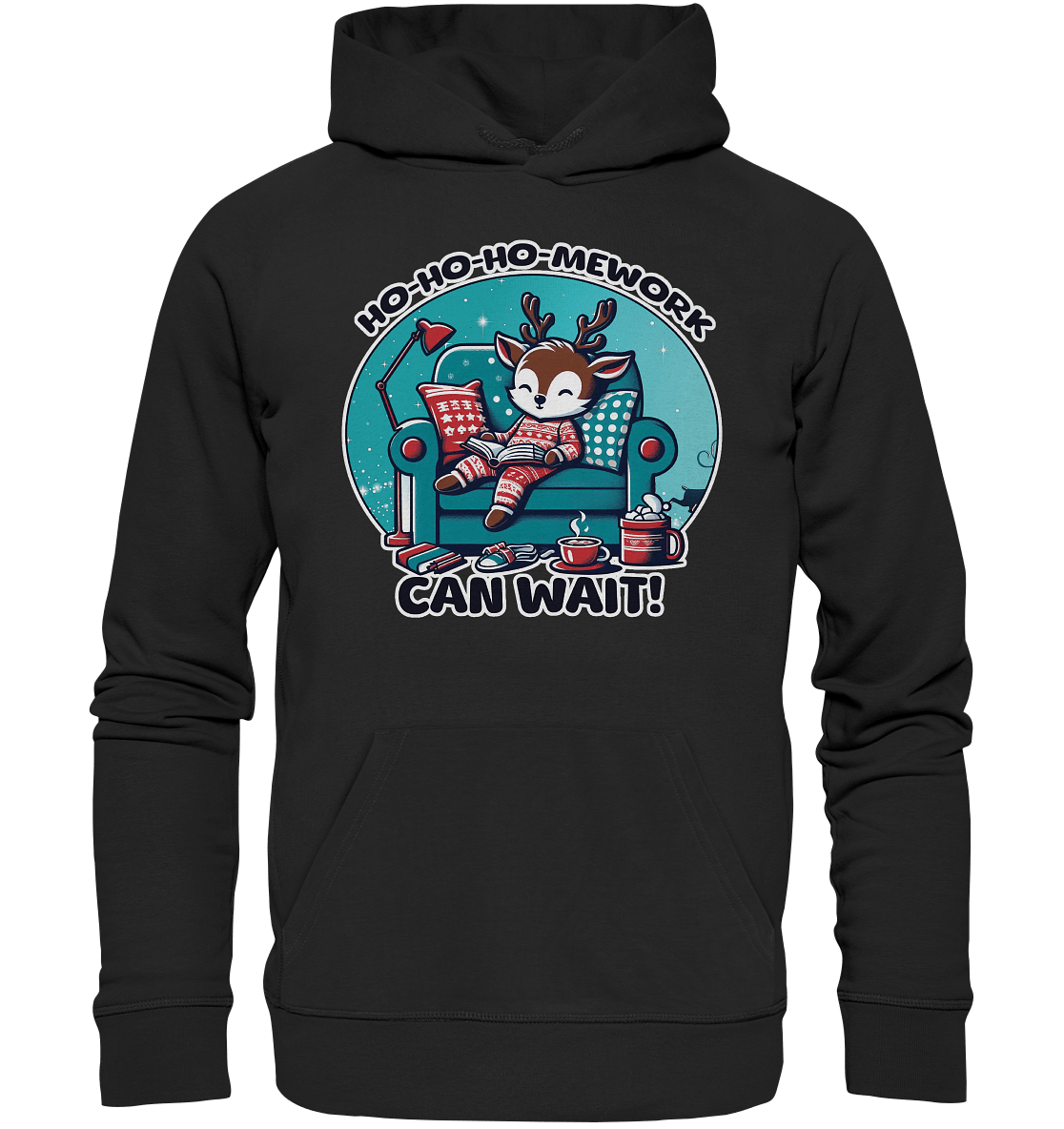 Ho - Ho - Ho - mework Can Wait – Das gemütliche Rentier im Weihnachtsschlaf! - Premium Unisex Hoodie - FaunaFeels Onlineshop Hoodies