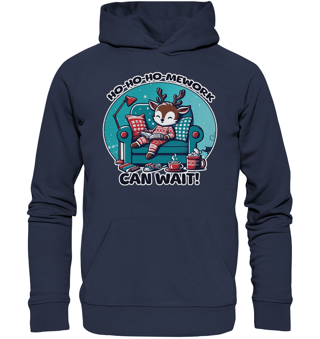 Ho - Ho - Ho - mework Can Wait – Das gemütliche Rentier im Weihnachtsschlaf! - Premium Unisex Hoodie - FaunaFeels Onlineshop Hoodies