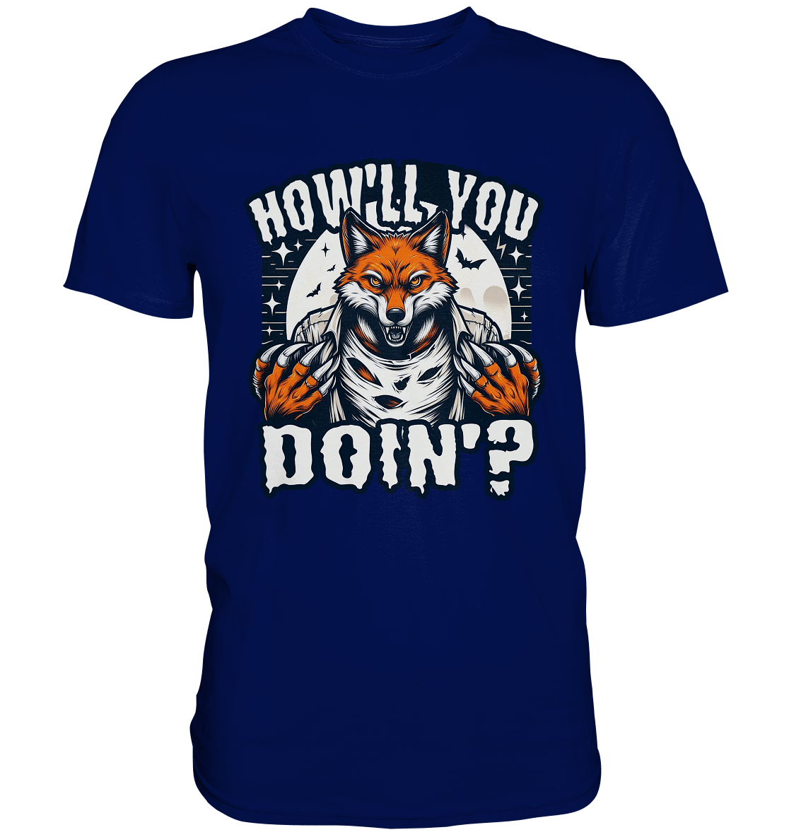 Howl You Doin' – Der wilde Fuchs im Mondlicht! - Premium Shirt - FaunaFeels Onlineshop Unisex - Shirts
