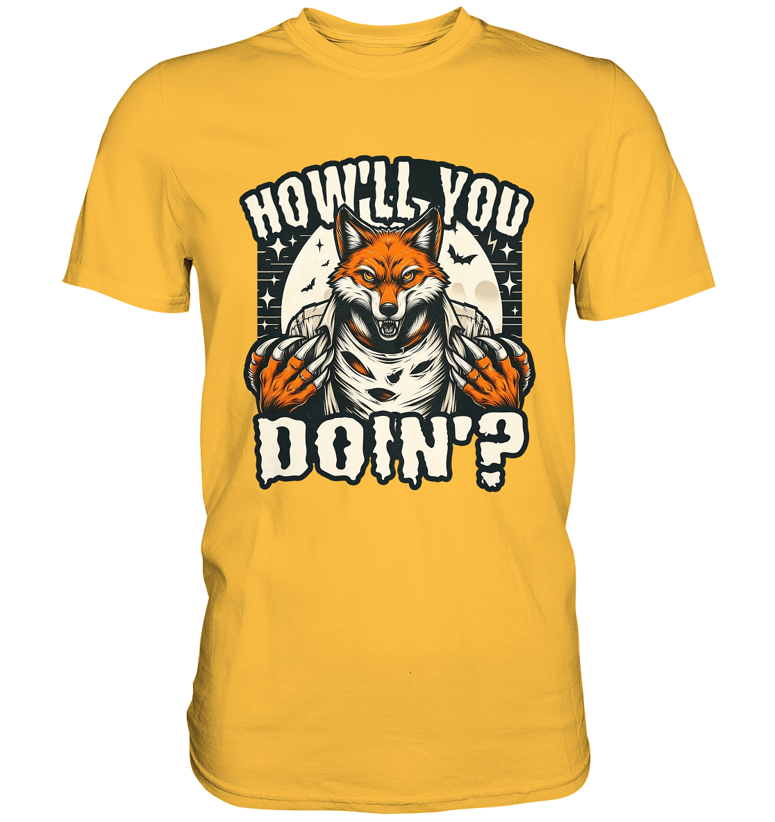 Howl You Doin' – Der wilde Fuchs im Mondlicht! - Premium Shirt - FaunaFeels Onlineshop Unisex - Shirts
