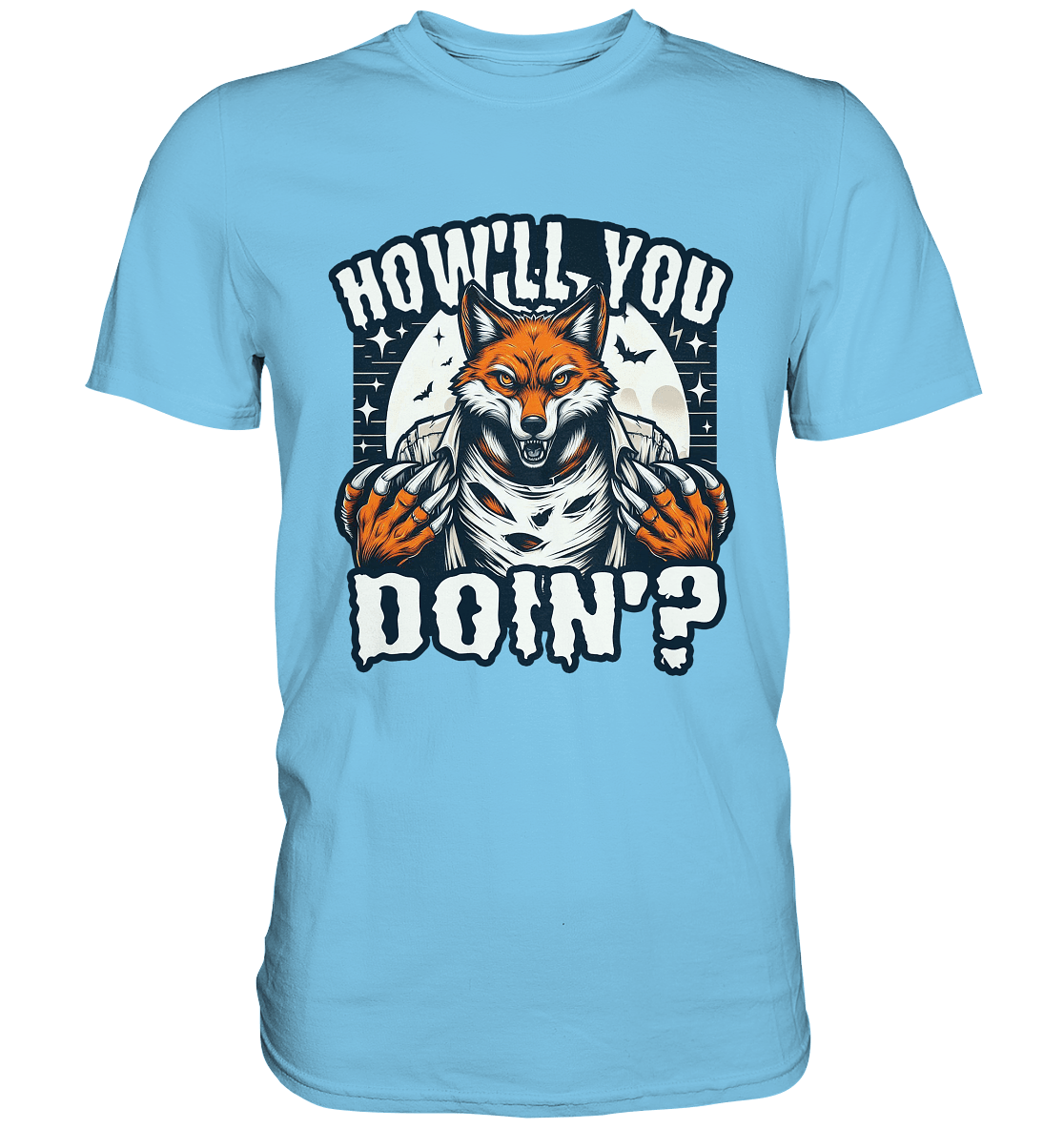 Howl You Doin' – Der wilde Fuchs im Mondlicht! - Premium Shirt - FaunaFeels Onlineshop Unisex - Shirts