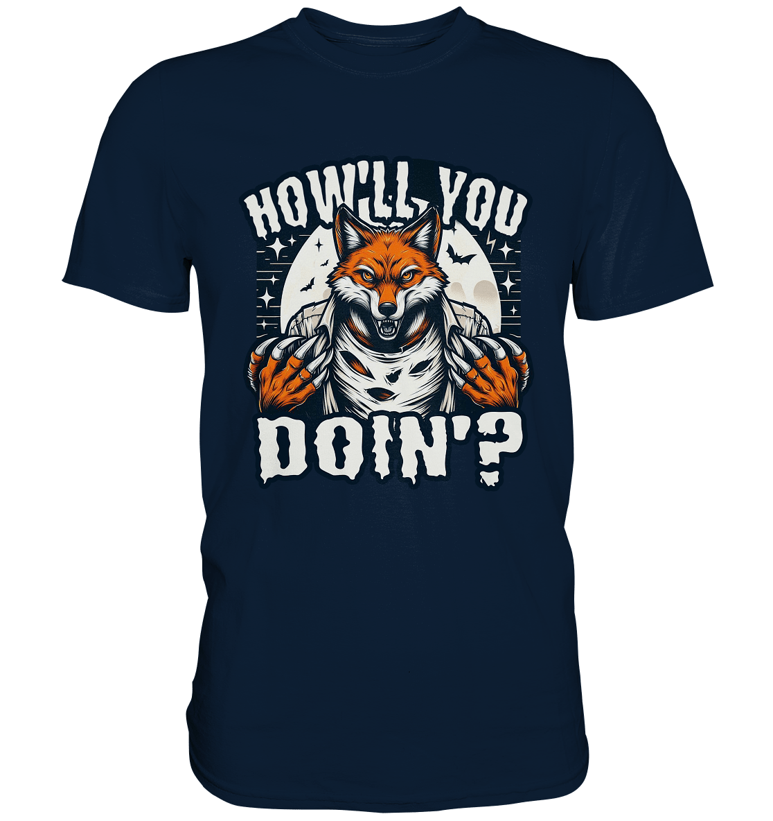 Howl You Doin' – Der wilde Fuchs im Mondlicht! - Premium Shirt - FaunaFeels Onlineshop Unisex - Shirts
