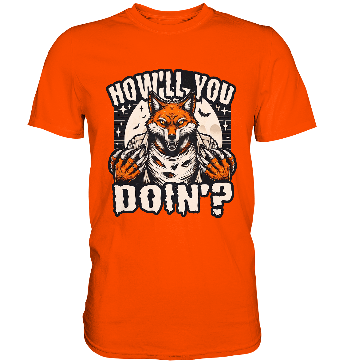 Howl You Doin' – Der wilde Fuchs im Mondlicht! - Premium Shirt - FaunaFeels Onlineshop Unisex - Shirts