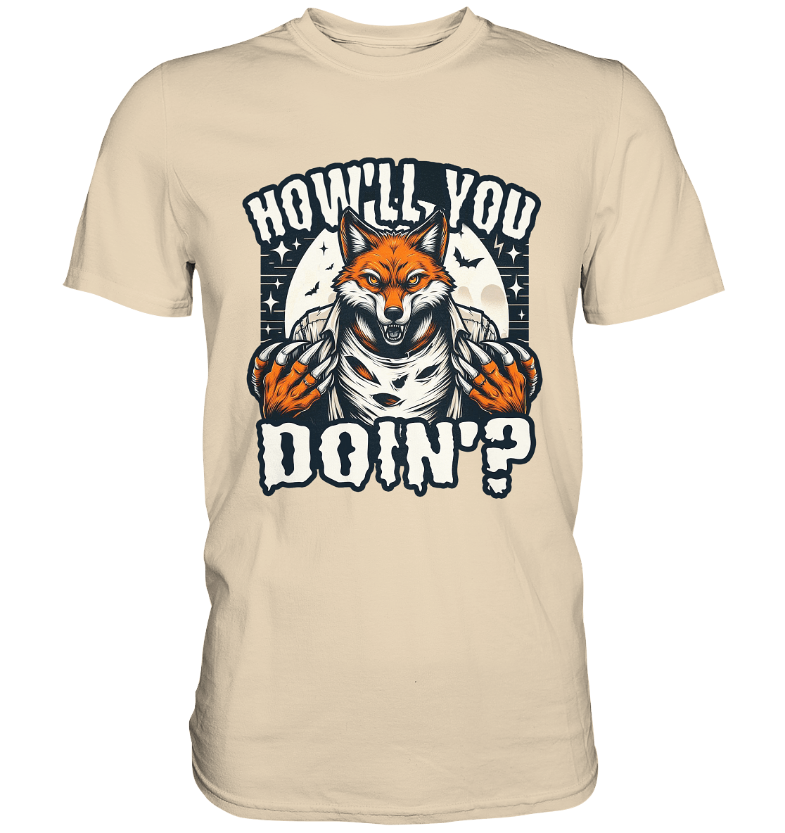 Howl You Doin' – Der wilde Fuchs im Mondlicht! - Premium Shirt - FaunaFeels Onlineshop Unisex - Shirts