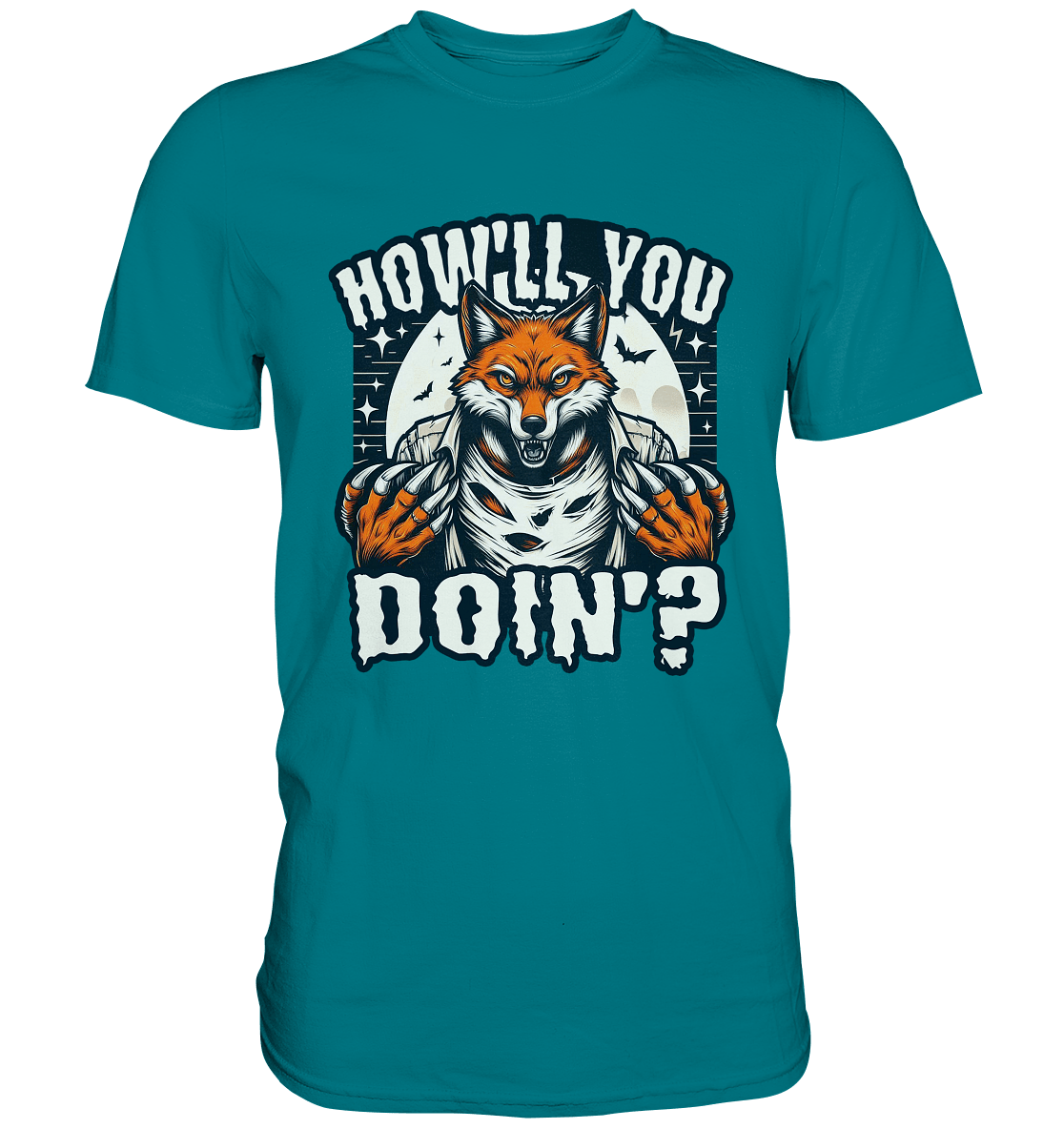Howl You Doin' – Der wilde Fuchs im Mondlicht! - Premium Shirt - FaunaFeels Onlineshop Unisex - Shirts