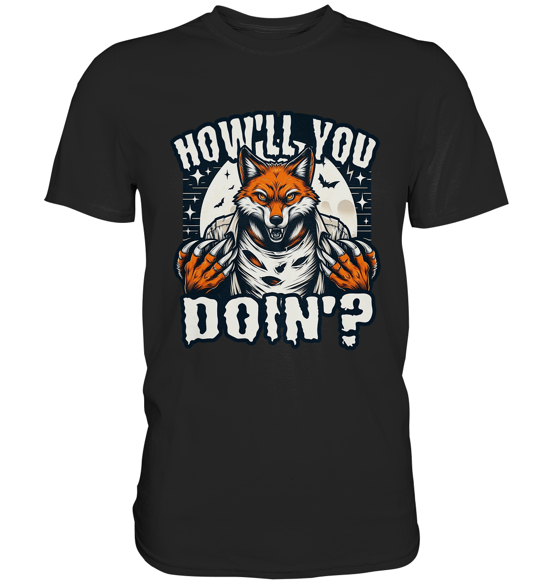 Howl You Doin' – Der wilde Fuchs im Mondlicht! - Premium Shirt - FaunaFeels Onlineshop Unisex - Shirts