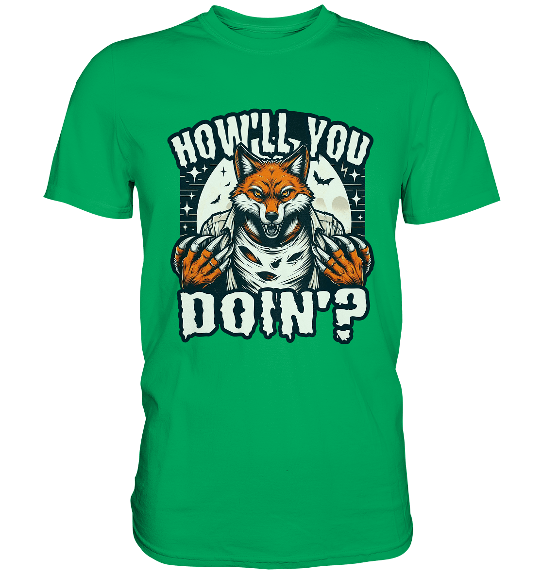 Howl You Doin' – Der wilde Fuchs im Mondlicht! - Premium Shirt - FaunaFeels Onlineshop Unisex - Shirts