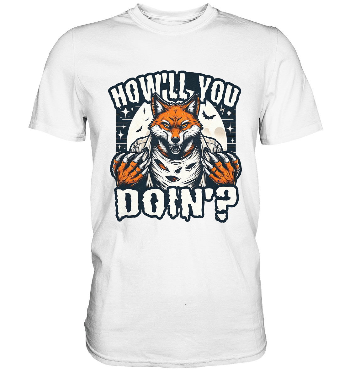 Howl You Doin' – Der wilde Fuchs im Mondlicht! - Premium Shirt - FaunaFeels Onlineshop Unisex - Shirts