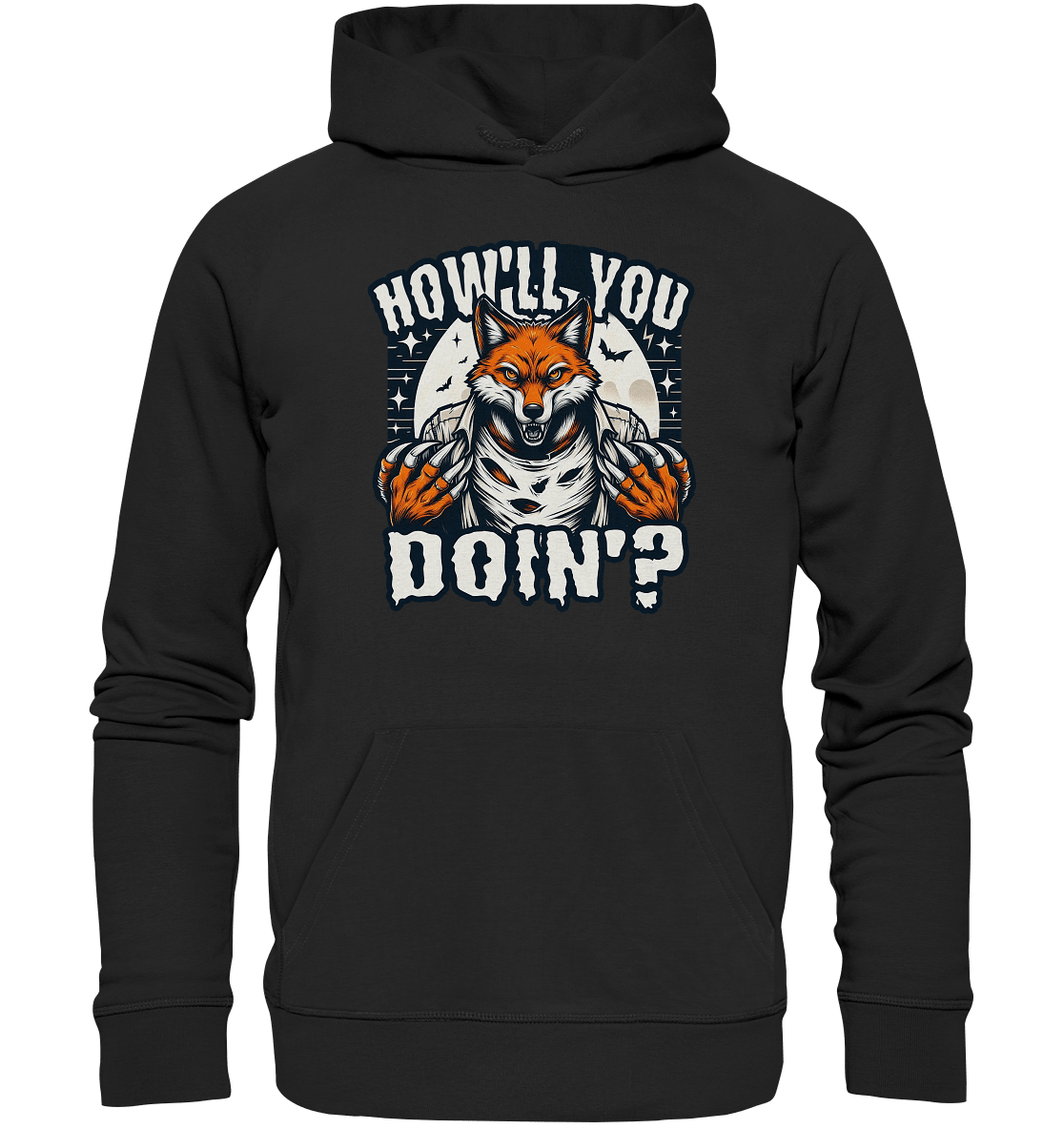 Howl You Doin' – Der wilde Fuchs im Mondlicht! - Premium Unisex Hoodie - FaunaFeels Onlineshop Hoodies