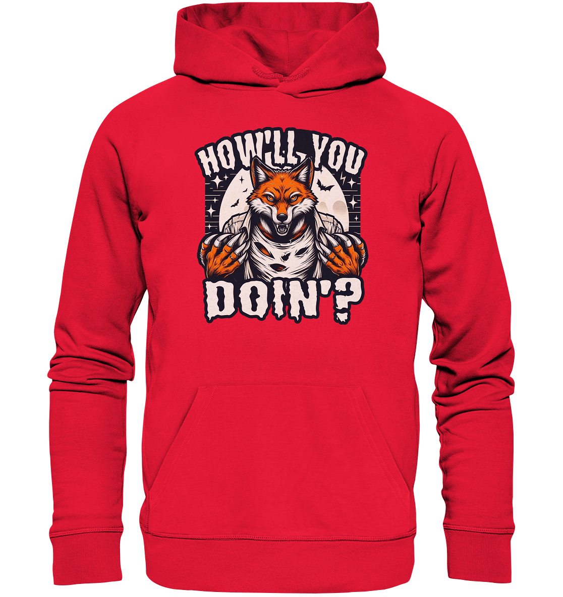 Howl You Doin' – Der wilde Fuchs im Mondlicht! - Premium Unisex Hoodie - FaunaFeels Onlineshop Hoodies