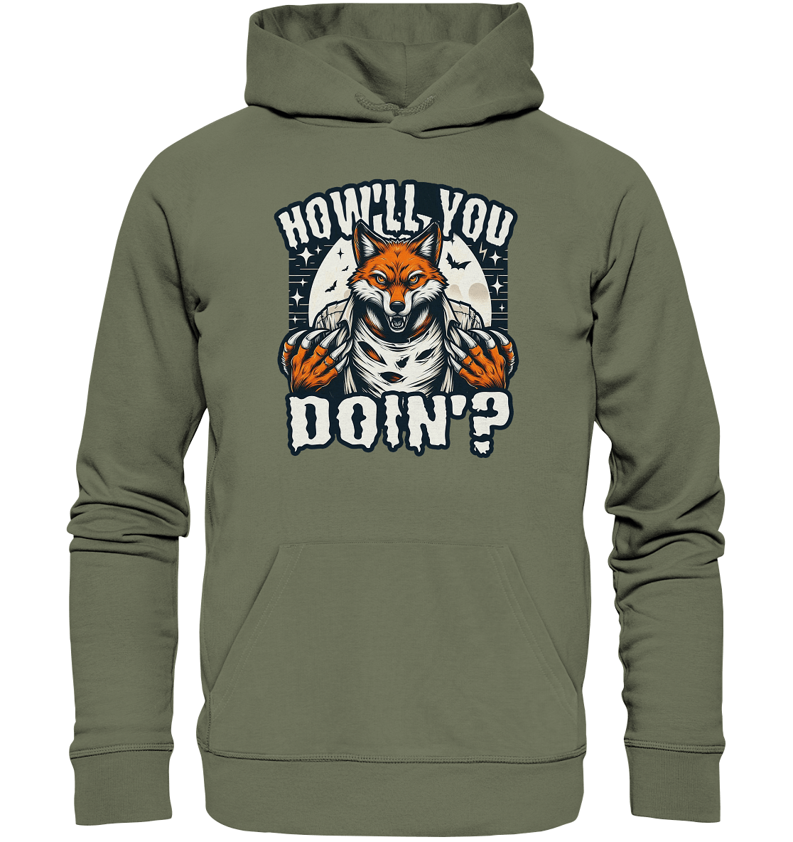 Howl You Doin' – Der wilde Fuchs im Mondlicht! - Premium Unisex Hoodie - FaunaFeels Onlineshop Hoodies