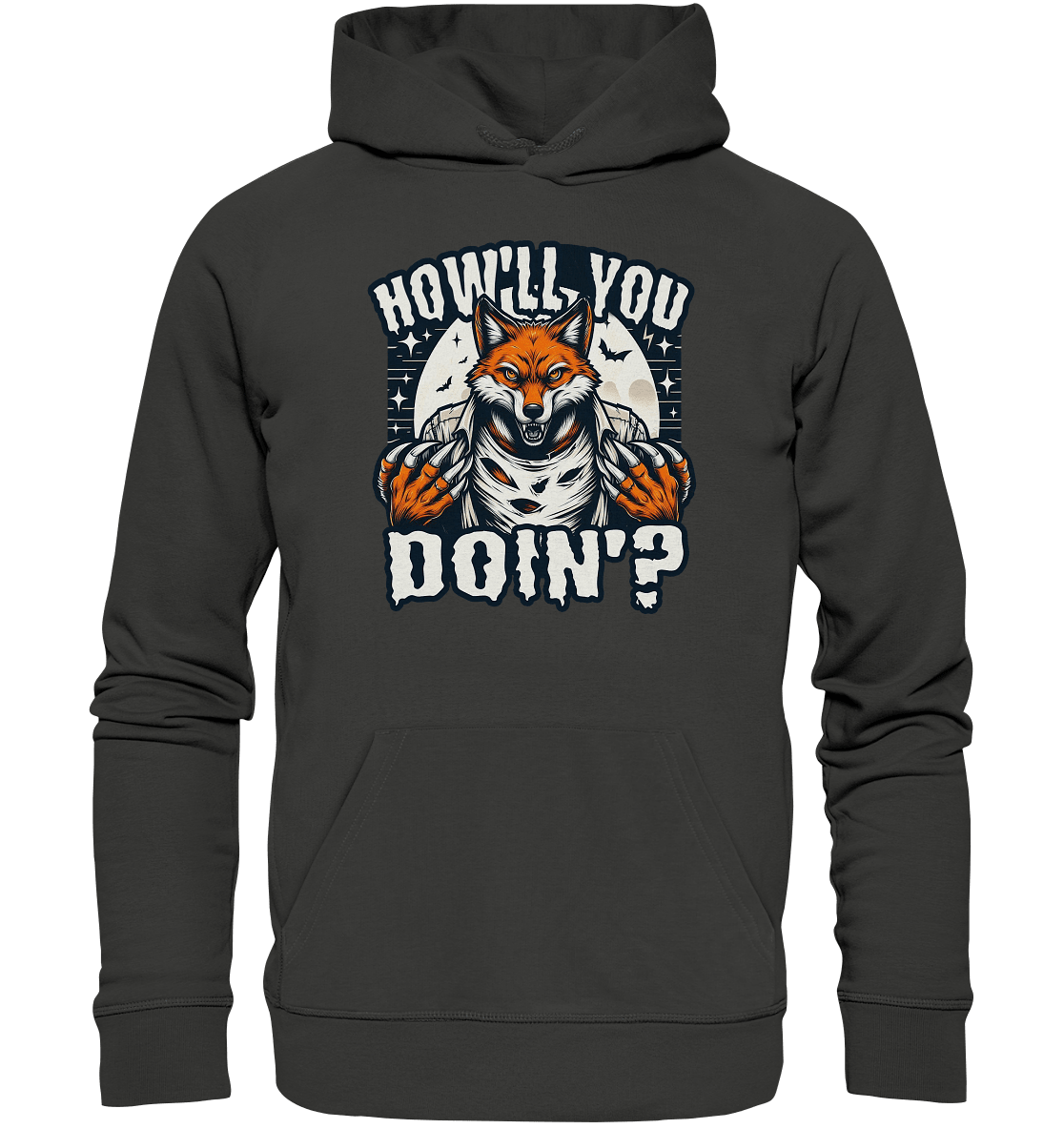 Howl You Doin' – Der wilde Fuchs im Mondlicht! - Premium Unisex Hoodie - FaunaFeels Onlineshop Hoodies