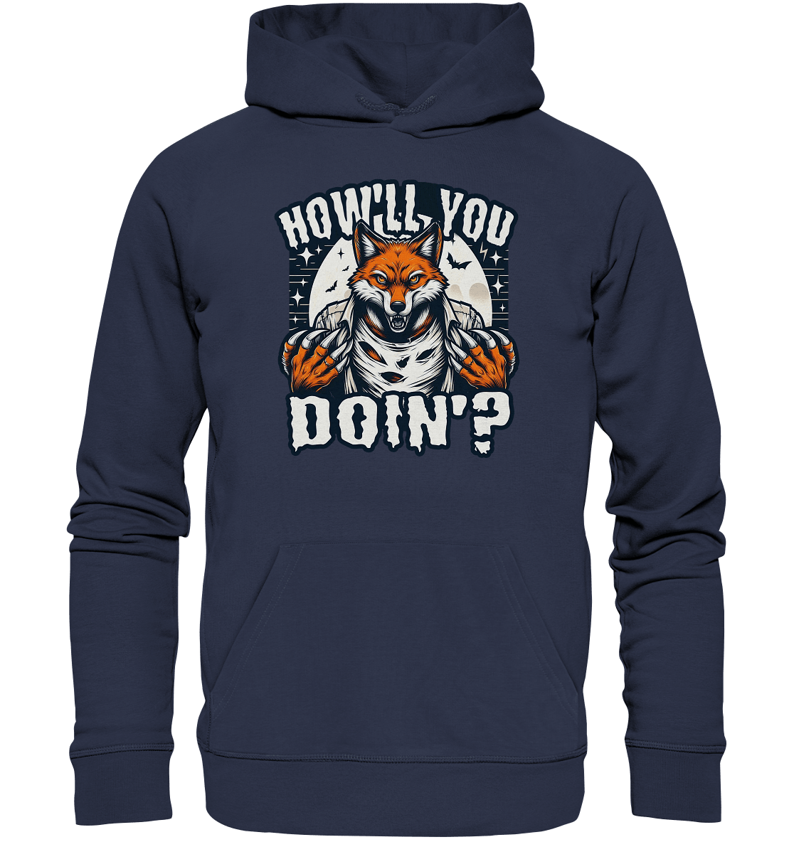 Howl You Doin' – Der wilde Fuchs im Mondlicht! - Premium Unisex Hoodie - FaunaFeels Onlineshop Hoodies