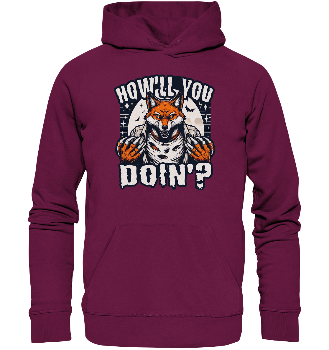 Howl You Doin' – Der wilde Fuchs im Mondlicht! - Premium Unisex Hoodie - FaunaFeels Onlineshop Hoodies