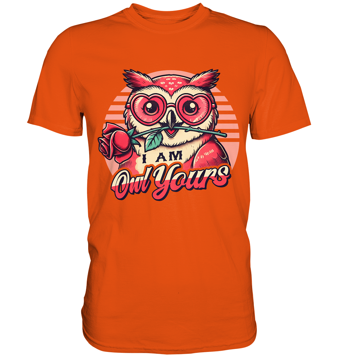 I Am Owl Yours - Verliebte Eule mit Herz - Sonnenbrille und Rose - Premium Shirt - FaunaFeels Onlineshop Unisex - Shirts