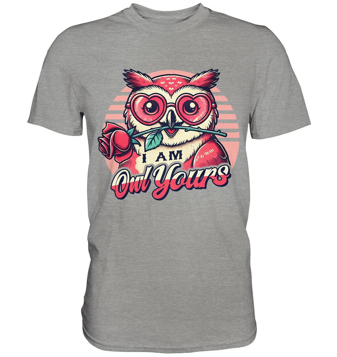I Am Owl Yours - Verliebte Eule mit Herz - Sonnenbrille und Rose - Premium Shirt - FaunaFeels Onlineshop Unisex - Shirts