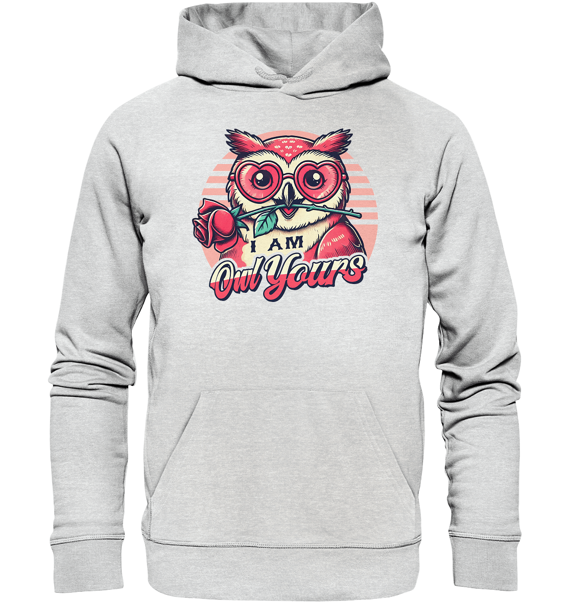 I Am Owl Yours - Verliebte Eule mit Herz - Sonnenbrille und Rose - Premium Unisex Hoodie - FaunaFeels Onlineshop Hoodies