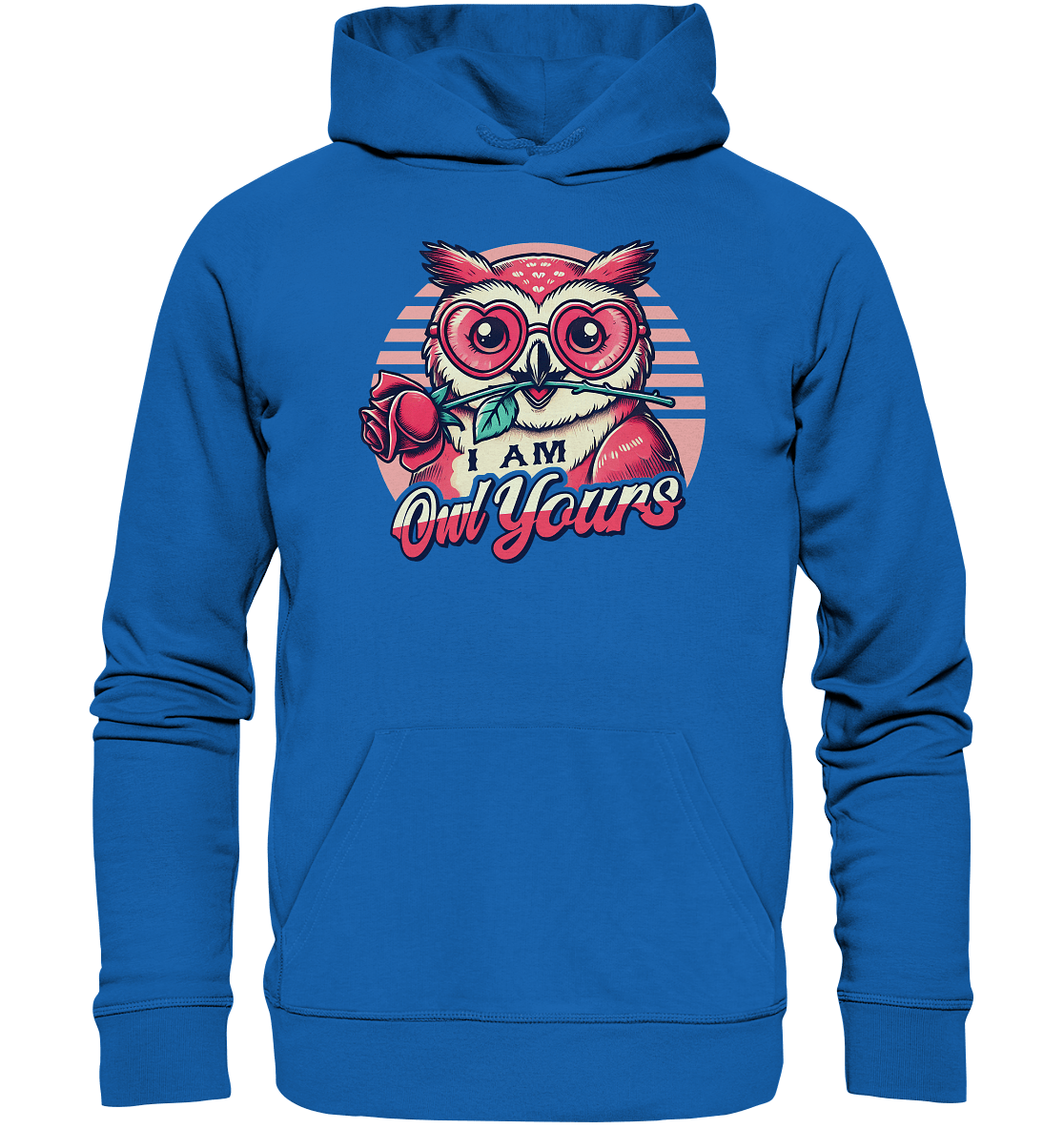 I Am Owl Yours - Verliebte Eule mit Herz - Sonnenbrille und Rose - Premium Unisex Hoodie - FaunaFeels Onlineshop Hoodies