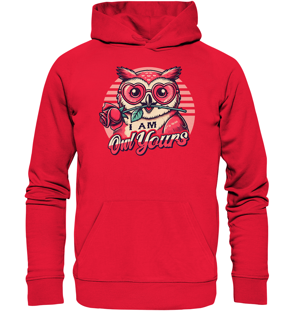 I Am Owl Yours - Verliebte Eule mit Herz - Sonnenbrille und Rose - Premium Unisex Hoodie - FaunaFeels Onlineshop Hoodies