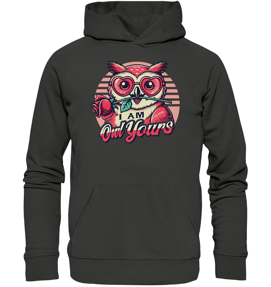 I Am Owl Yours - Verliebte Eule mit Herz - Sonnenbrille und Rose - Premium Unisex Hoodie - FaunaFeels Onlineshop Hoodies