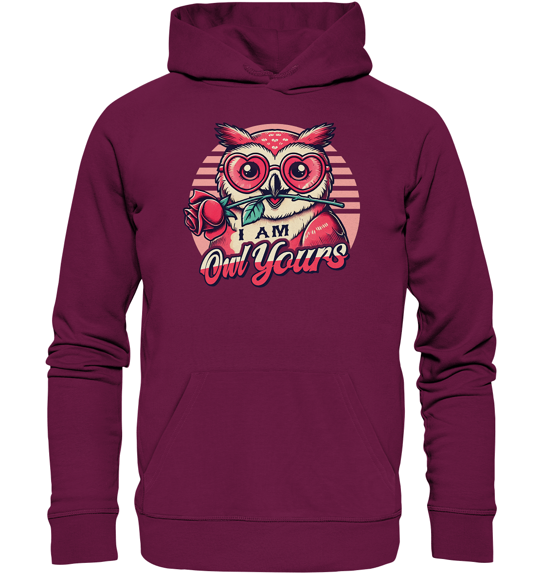 I Am Owl Yours - Verliebte Eule mit Herz - Sonnenbrille und Rose - Premium Unisex Hoodie - FaunaFeels Onlineshop Hoodies
