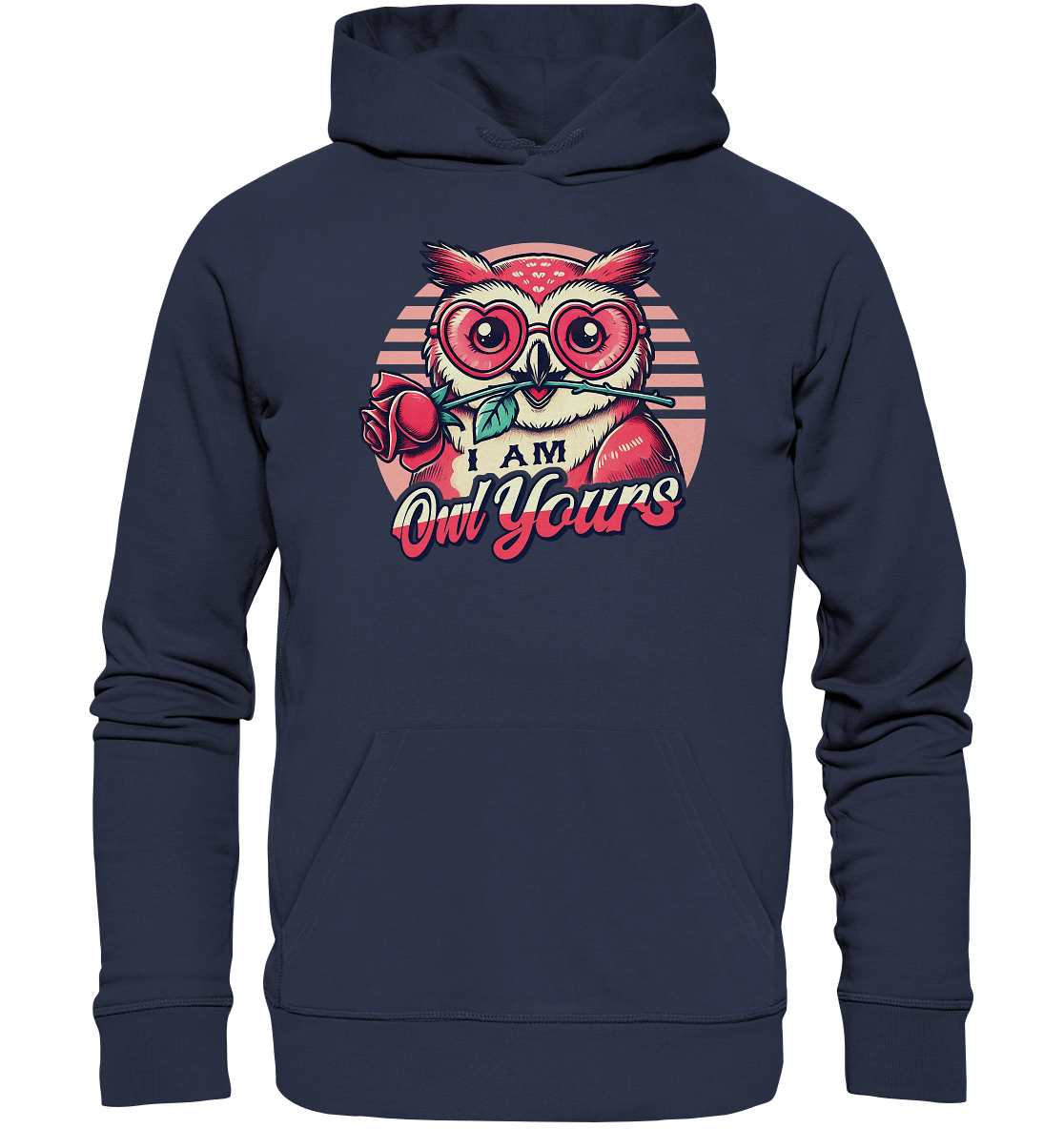 I Am Owl Yours - Verliebte Eule mit Herz - Sonnenbrille und Rose - Premium Unisex Hoodie - FaunaFeels Onlineshop Hoodies