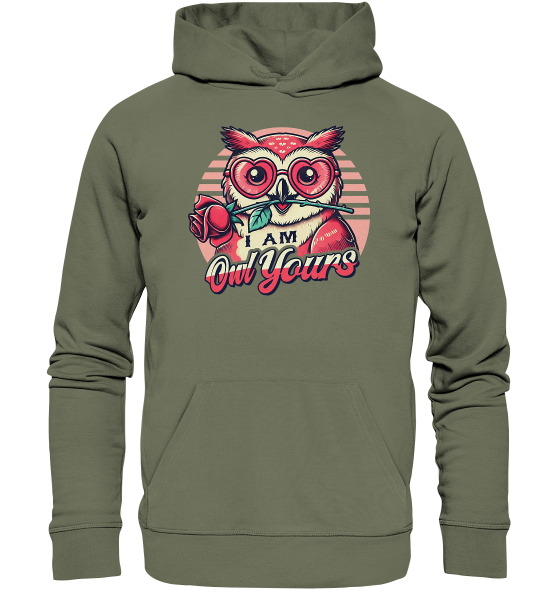 I Am Owl Yours - Verliebte Eule mit Herz - Sonnenbrille und Rose - Premium Unisex Hoodie - FaunaFeels Onlineshop Hoodies