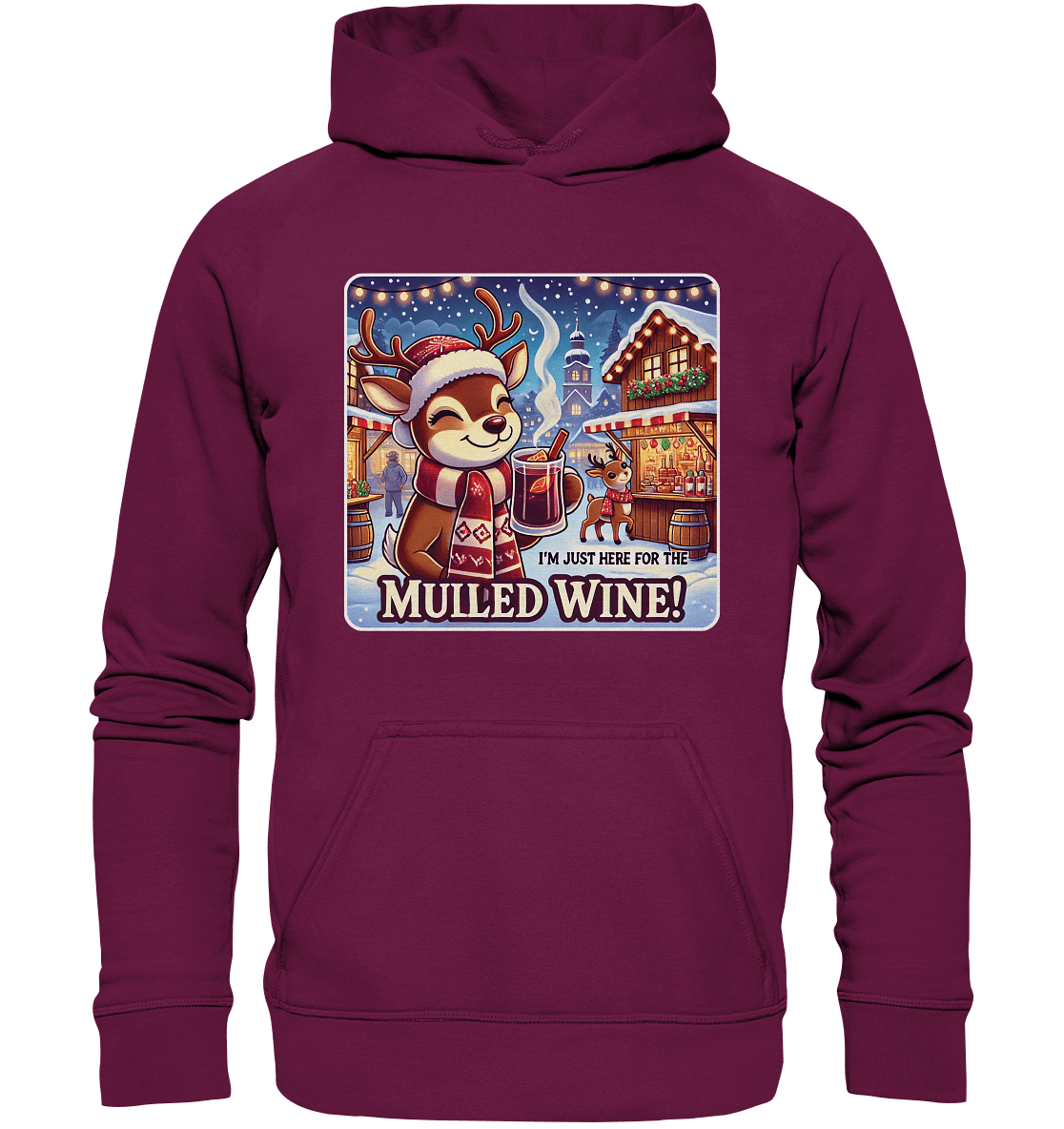 I'm Just Here for the Mulled Wine – Das festliche Rentier auf dem Weihnachtsmarkt! - Kids Premium Hoodie - FaunaFeels Onlineshop Kids & Babys