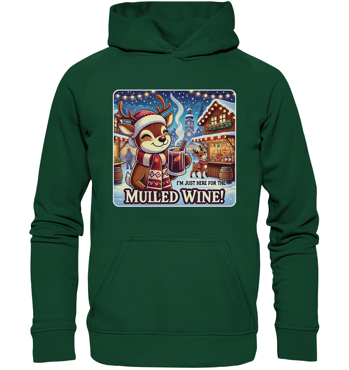 I'm Just Here for the Mulled Wine – Das festliche Rentier auf dem Weihnachtsmarkt! - Kids Premium Hoodie - FaunaFeels Onlineshop Kids & Babys