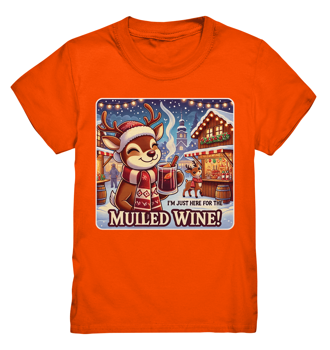 I'm Just Here for the Mulled Wine – Das festliche Rentier auf dem Weihnachtsmarkt! - Kids Premium Shirt - FaunaFeels Onlineshop Kids & Babys