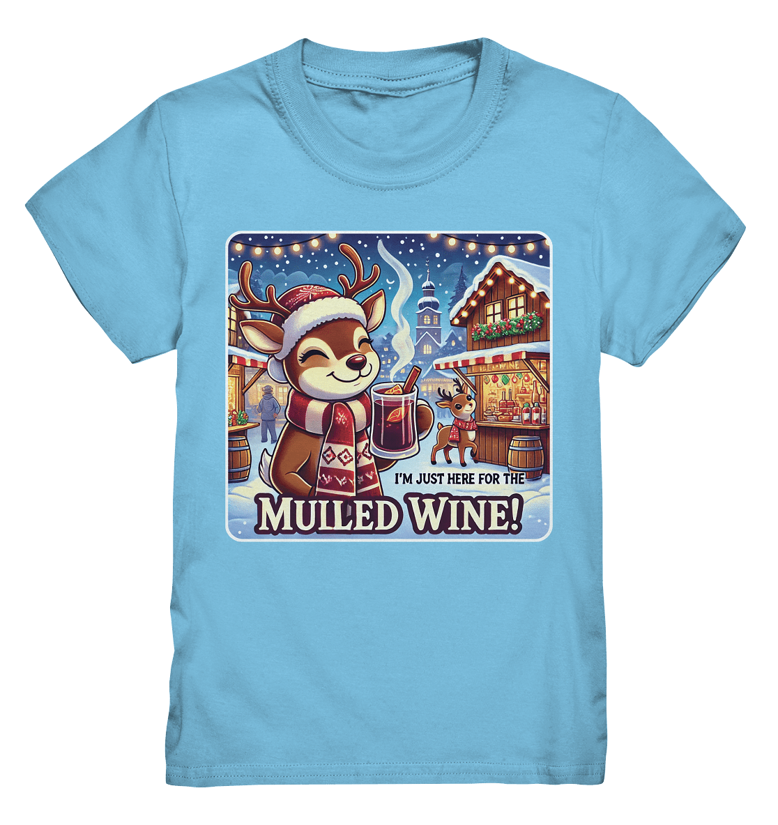I'm Just Here for the Mulled Wine – Das festliche Rentier auf dem Weihnachtsmarkt! - Kids Premium Shirt - FaunaFeels Onlineshop Kids & Babys