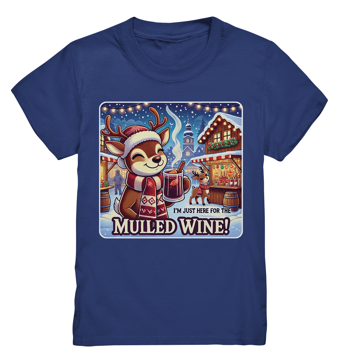 I'm Just Here for the Mulled Wine – Das festliche Rentier auf dem Weihnachtsmarkt! - Kids Premium Shirt - FaunaFeels Onlineshop Kids & Babys