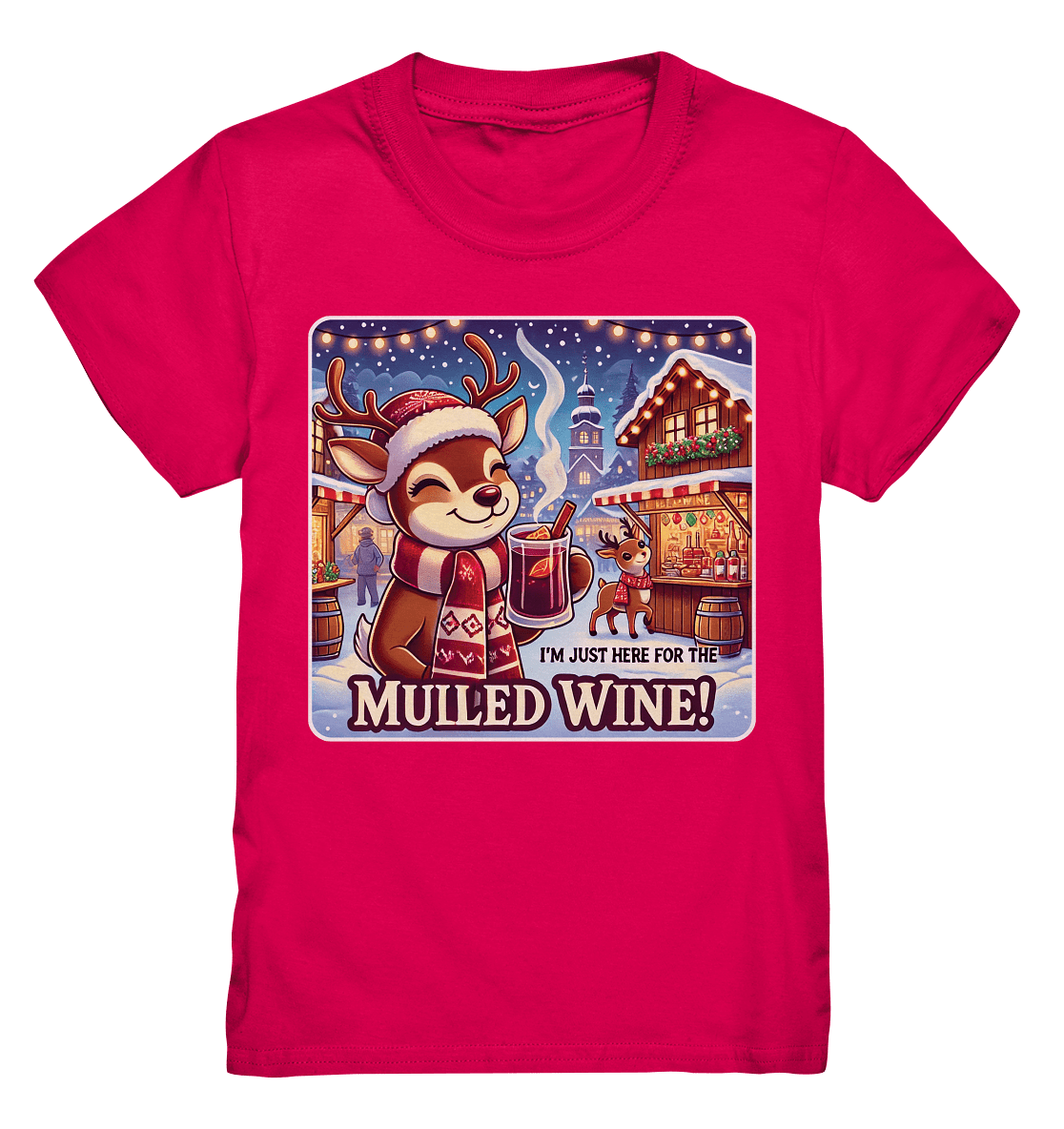 I'm Just Here for the Mulled Wine – Das festliche Rentier auf dem Weihnachtsmarkt! - Kids Premium Shirt - FaunaFeels Onlineshop Kids & Babys