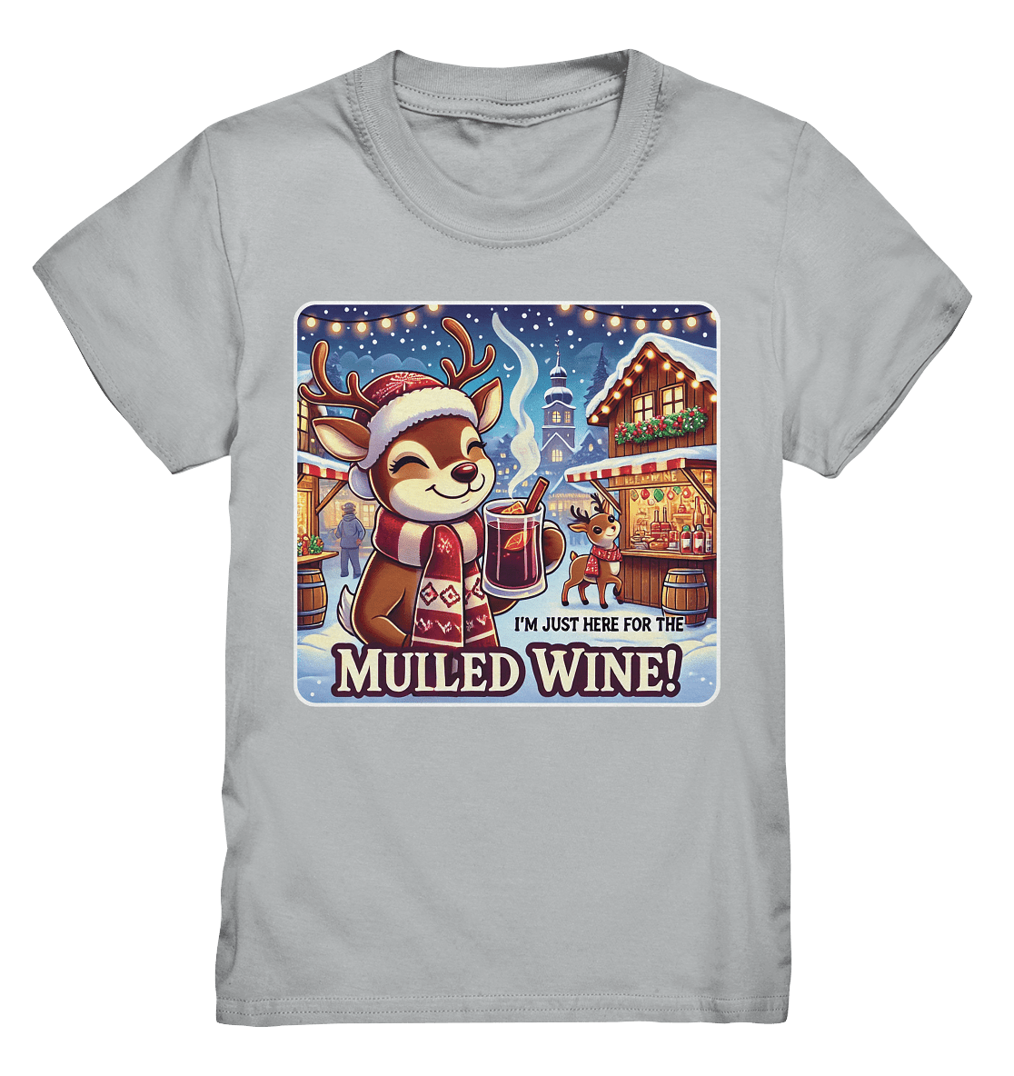 I'm Just Here for the Mulled Wine – Das festliche Rentier auf dem Weihnachtsmarkt! - Kids Premium Shirt - FaunaFeels Onlineshop Kids & Babys