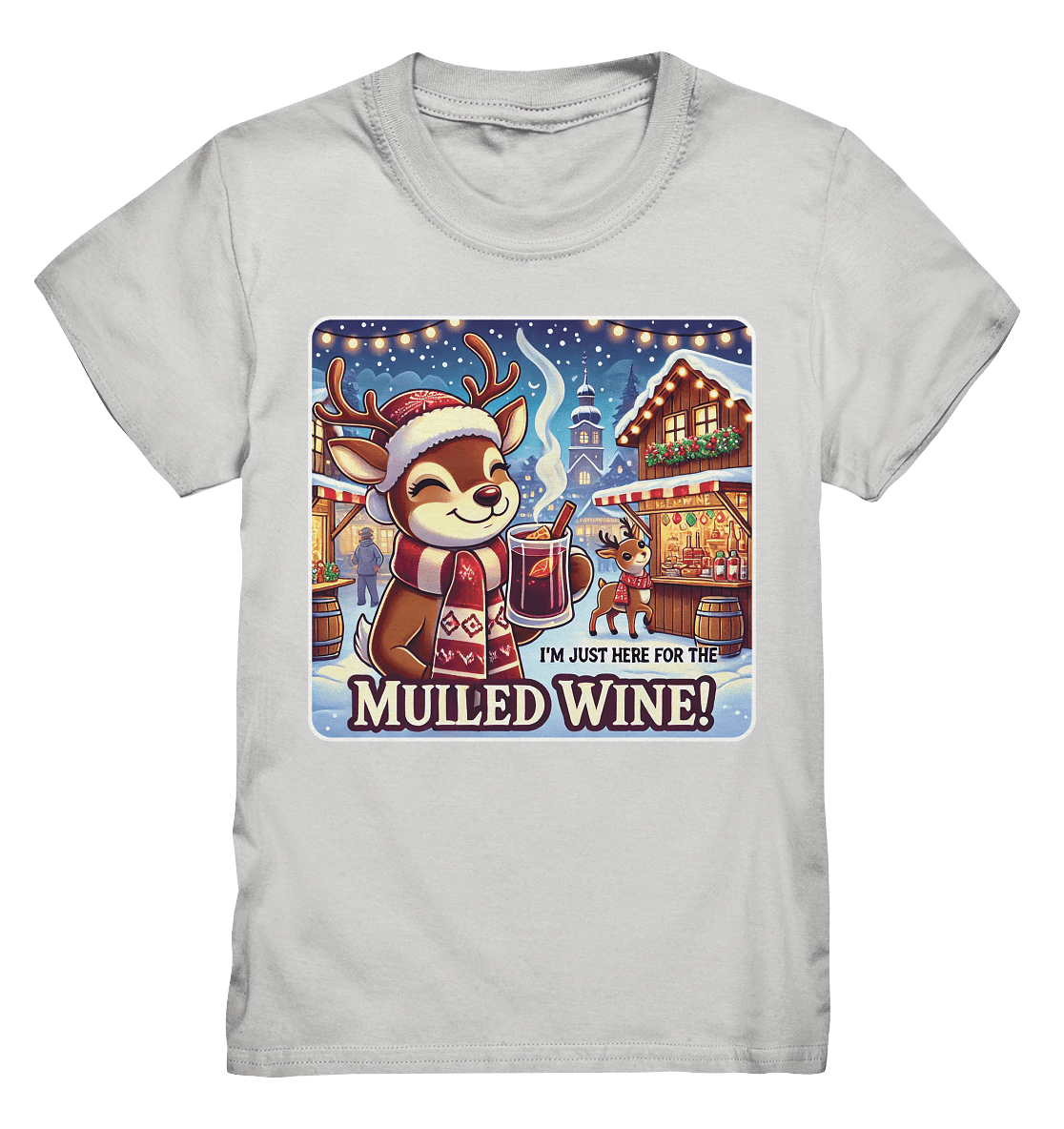 I'm Just Here for the Mulled Wine – Das festliche Rentier auf dem Weihnachtsmarkt! - Kids Premium Shirt - FaunaFeels Onlineshop Kids & Babys