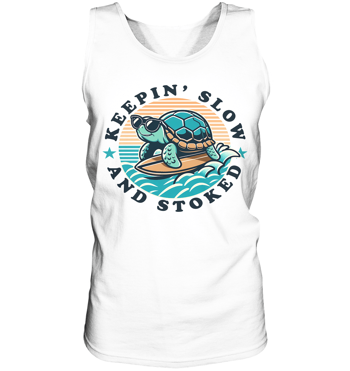 Keepin' Slow and Stoked – Cooles Surfer - Schildkröten - Design für entspannte Vibes - Relaxed Tank Top - FaunaFeels Onlineshop Tank - Tops