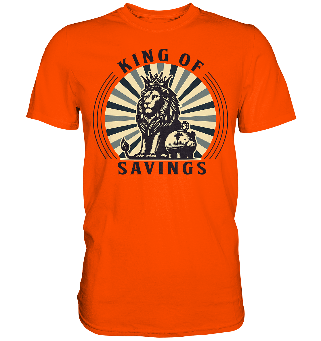 King of Savings – Löwe mit Sparschwein - Premium Shirt - FaunaFeels Onlineshop Unisex - Shirts