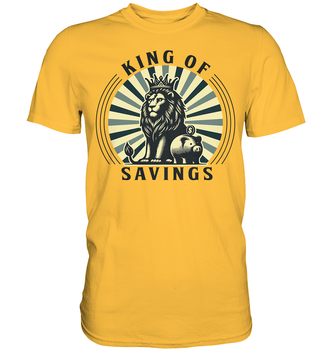 King of Savings – Löwe mit Sparschwein - Premium Shirt - FaunaFeels Onlineshop Unisex - Shirts