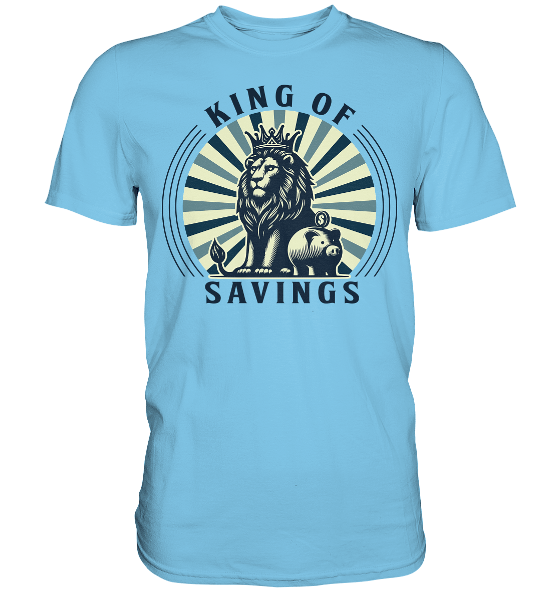 King of Savings – Löwe mit Sparschwein - Premium Shirt - FaunaFeels Onlineshop Unisex - Shirts