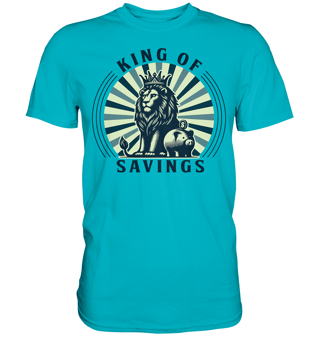 King of Savings – Löwe mit Sparschwein - Premium Shirt - FaunaFeels Onlineshop Unisex - Shirts